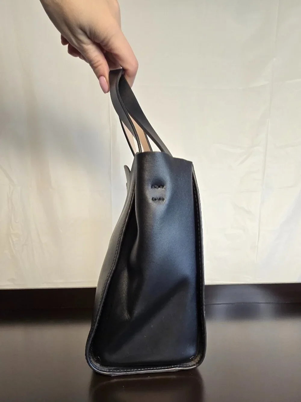 Kate Spade Magnolia Street Black Mini Mina Scalloped Satchel Crossbody Bag EUC